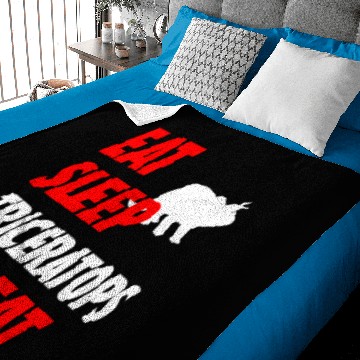 Discover EAT SLEEP TRICERATOPS REPEAT Baby Blankets