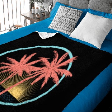 Discover Coral Palm Trees Beach Sunset Baby Blankets