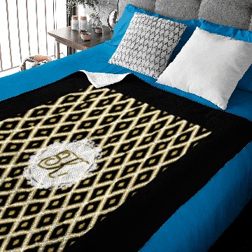 Discover Black and Gold "K" Baby Blankets