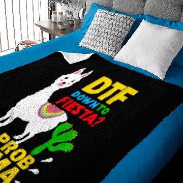 Discover DTF Down To Fiesta No Probllama Llama Baby Blankets