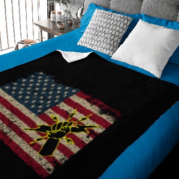 Discover USA Flag Electrician And Lineman Electricity Gift Baby Blankets