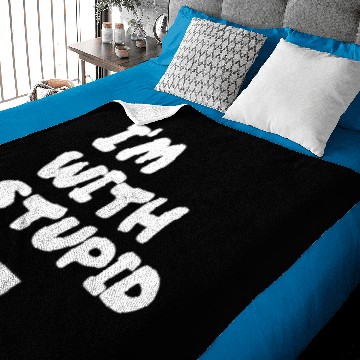 Discover I'm With Stupid Baby Blankets