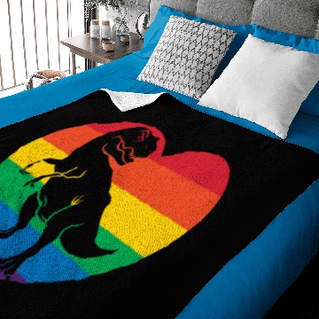 Discover Rainbow Dinosaur T-Rex Baby Blankets