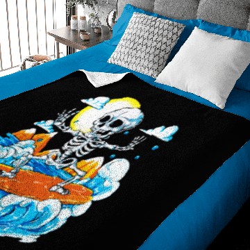 Discover Skeleton Surfing Baby Blankets