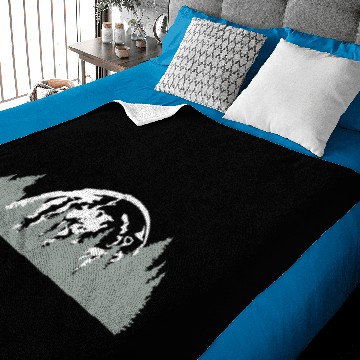 Discover full moon moon night sunset trees forest conifer f Baby Blankets