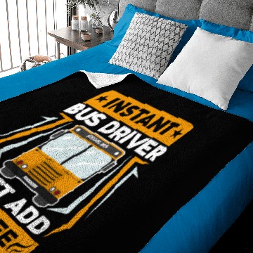 Discover Just Add Coffee Funny School Bus Driver design Baby Blankets