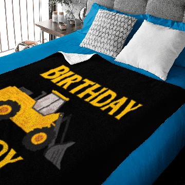 Discover Birthday boy construction Baby Blankets