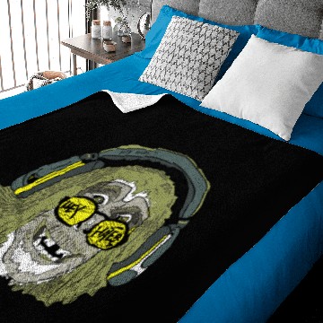 Discover Hey Haters chimpanzee headphones Baby Blankets