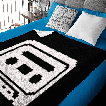 Discover Pixelated Cassette Tape in White color. Baby Blankets