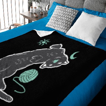 Discover Sweet cat playing with a ball of wool Baby Blankets