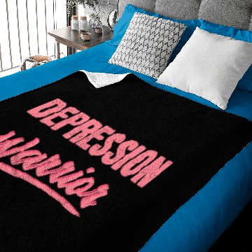 Discover Depression Fighter Depressed Funny saying gift Baby Blankets