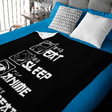 Discover Eat Sleep Anime Repeat Baby Blankets