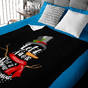Discover Snowman Let it Snow Fun Christmas Winter Holiday Baby Blankets