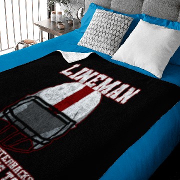 Discover Football Lineman quarterbacks need heroes too Baby Blankets