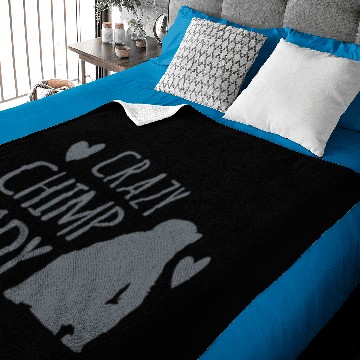 Discover Crazy chimp lady with cute chimpanzee Baby Blankets