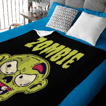 Discover Zombie Face Creepy Halloween Baby Blankets