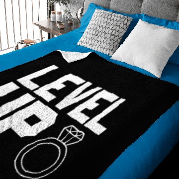 Discover Funny Level Up Engangement Gift Grooms gift Baby Blankets