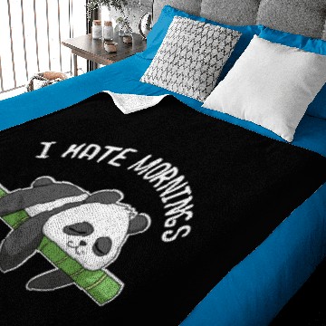 Discover I Hate Mornings Panda Bamboo Baby Blankets