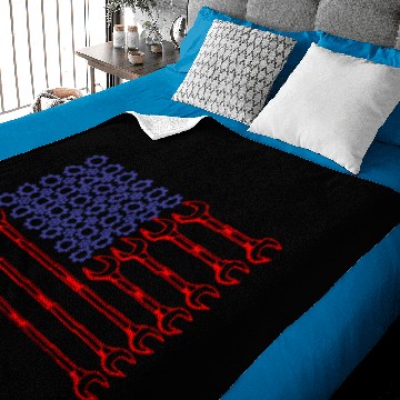 Discover USA Red White Blue American Flag Mechanic car Baby Blankets