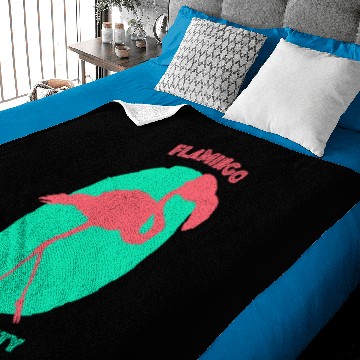 Discover flamingo beach party pink green blue Baby Blankets