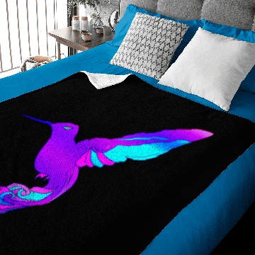 Discover Cute purple hummingbird cartoon. Bird lover. Baby Blankets