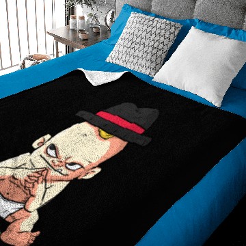 Discover Mafia Baby with toy gun Baby Blankets