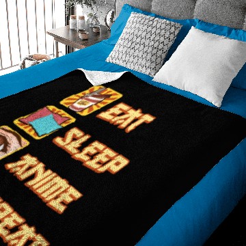 Discover Funny Eat Sleep Anime Repeat Baby Blankets