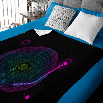 Discover Space DJ Solar System Turntable Electronic Dance Baby Blankets