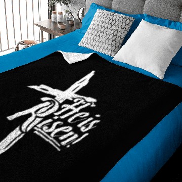 Discover He Is Risen Cross Easter Design Baby Blankets