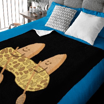 Discover Funny peanuts in a paddle boat Baby Blankets