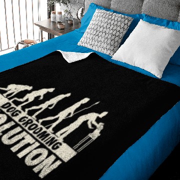 Discover Evolution Dog Groomer Gift Print Pet Grooming Pet Baby Blankets