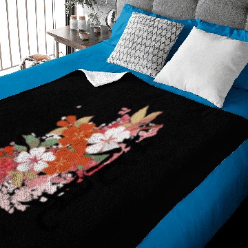 Discover hanami cherry blossom with kanji Baby Blankets