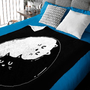 Discover Ying Yang Cat Baby Blankets