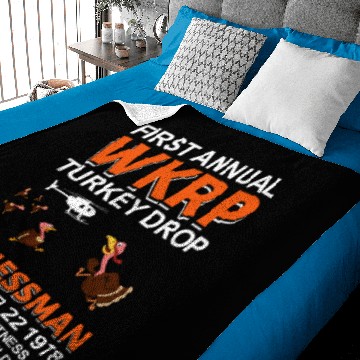 Discover WKRP Turkey drop Baby Blankets