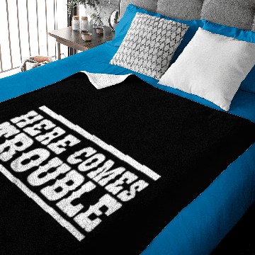 Discover Here comes Trouble Baby Blankets