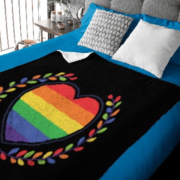 Discover rainbow heart Baby Blankets