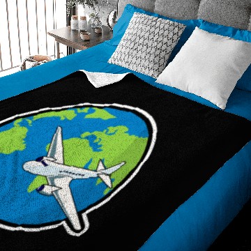 Discover Airplane Globe Baby Blankets