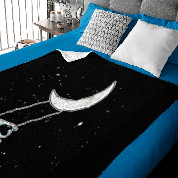 Discover Moon swing during a starry night Baby Blankets