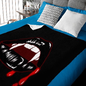 Discover Black Goth Vampire Mouth Teeth Baby Blankets