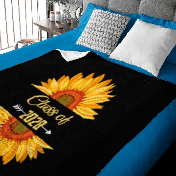 Discover Class 2020 High School Graduation Senior Sunflower Baby Blankets