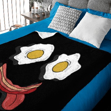 Discover Cute Funny Smiley Breakfast Yummy Bacon and Eggs Baby Blankets