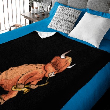 Discover Highland Cow Cattle Playing Saxophone Music Gift Baby Blankets