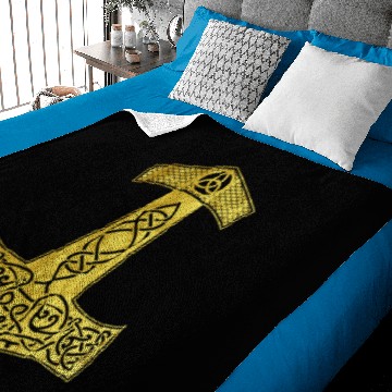 Discover Golden Thor Hammer Nordic design present Baby Blankets