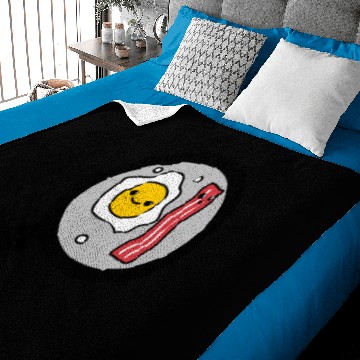 Discover Eggs n’ Bacon in a frying pan Baby Blankets