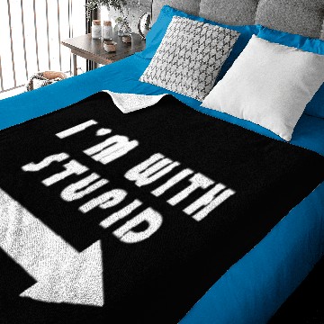 Discover I'm With Stupid Baby Blankets