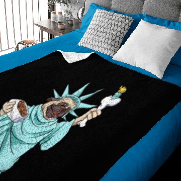 Discover 4th of July pug Statue of Liberty Funny 4th Baby Blankets
