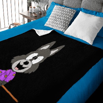 Discover Funny Wolf - Witch - Witch Broom - Children - Kids Baby Blankets