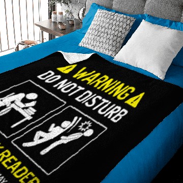 Discover Warning Do Not Disturb The Book Reader Baby Blankets
