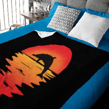 Discover Romantic sunset with dolphin Baby Blankets