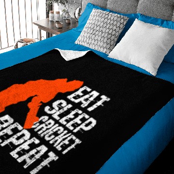 Discover Eat Sleep Cricket Repeat Cricket Player Gift Baby Blankets